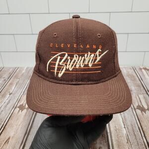 Vintage Cleveland Browns Script Snapback Hat Drew Pearson Made In Korea NFL